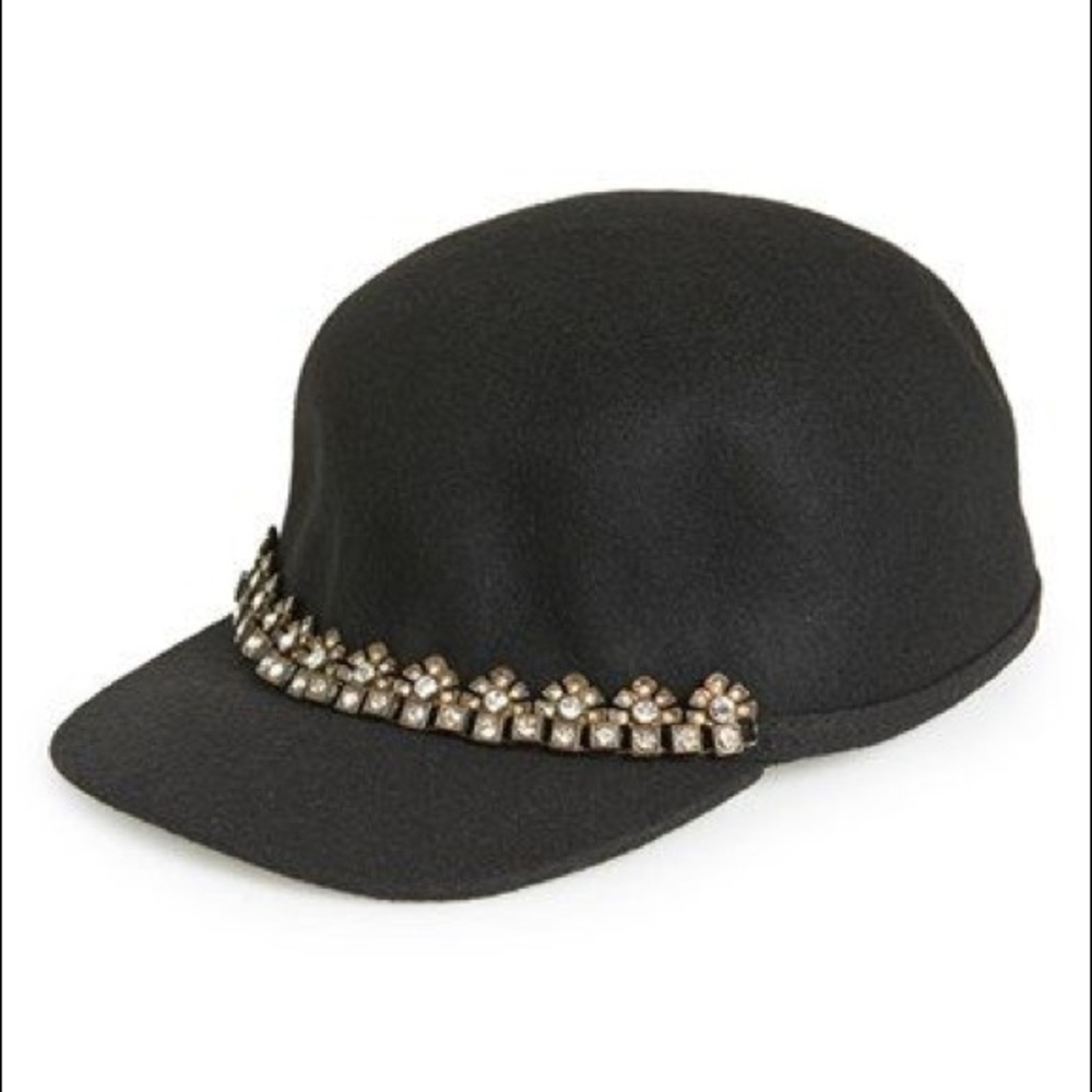 Maison Scotch black wool embellished hat